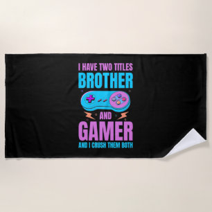 ゲーマーギフト BrotherとGamer私は両方を粉砕 ビーチタオル