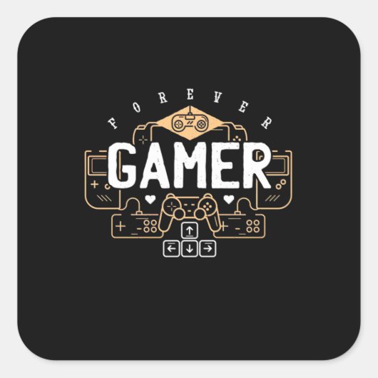 ゲーマーギフト | Forever Gamer スクエアシール (正面)