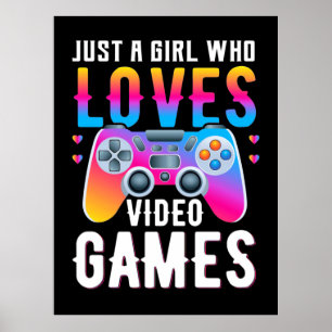 ゲーマーギフト Just A Girl Love A Video Games ポスター