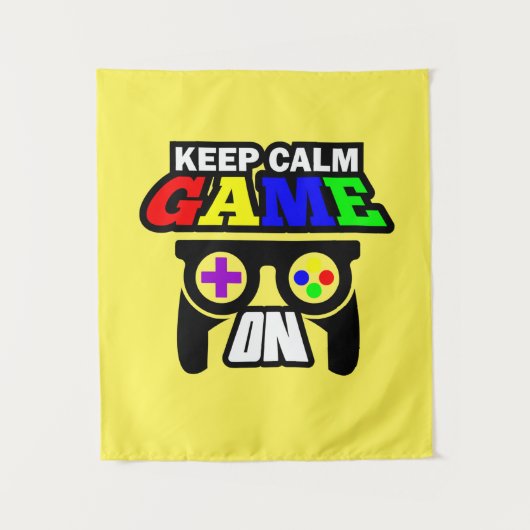 ゲーマーギフト Keep Calm ゲームオン タペストリー (正面)