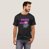 ゲーマークイーンコンソールゲームPug Dog Pcビデオゲーム Tシャツ (正面フル)
