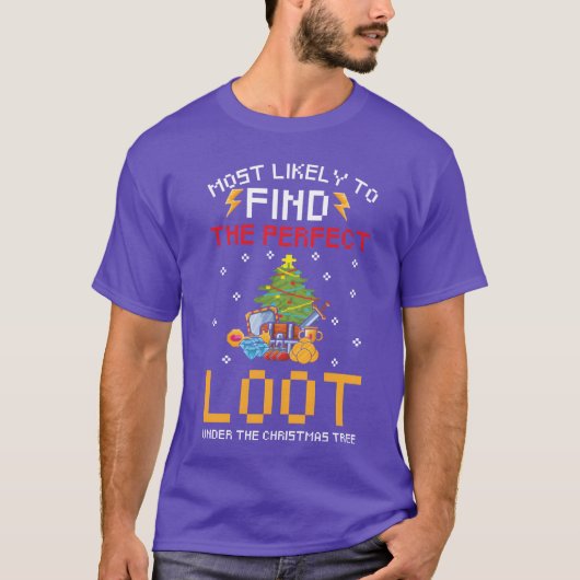ゲーマークリスマスおもしろデザイン Tシャツ (正面)