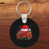 ゲーマークリスマスビデオゲームサンタハットライトゲーム キーホルダー (正面)