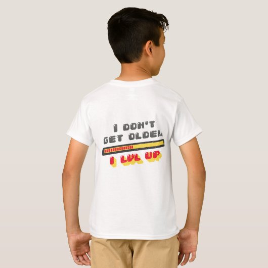 ゲーマークールゲーム誕生日が古いI LVLを取得しない Tシャツ (裏面フル)