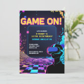 ゲーマークールパーティーグリッチテーマVR誕生日 招待状 (スタンド正面)