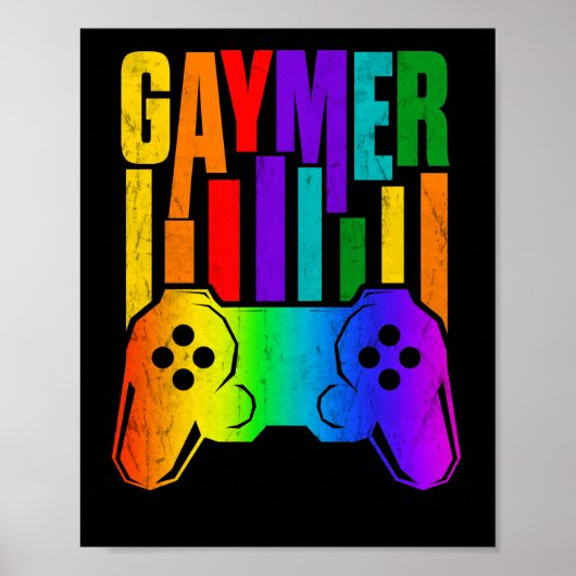 ゲーマーゲイプライドレインボーゲーマーゲームLGBTQ ポスター (正面)