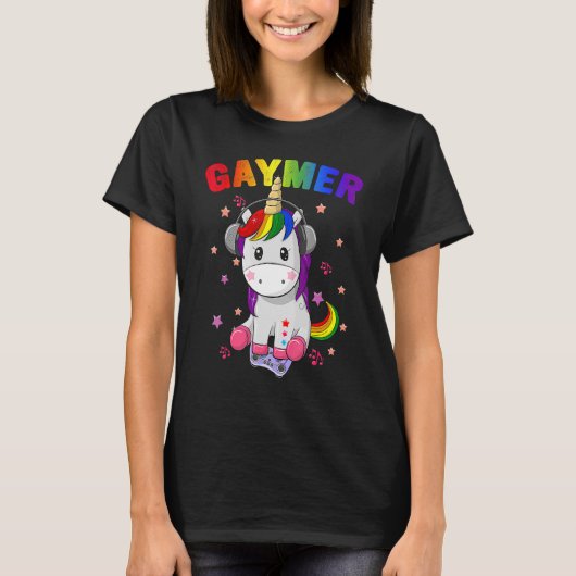 ゲーマーゲイプライド国旗LgbtゲーマーLgbtqゲーミングユニック Tシャツ (正面)