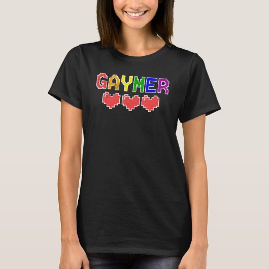 ゲーマーゲイLGBTプライドユーモア動画ゲーマーヴィンテージ Tシャツ (正面)
