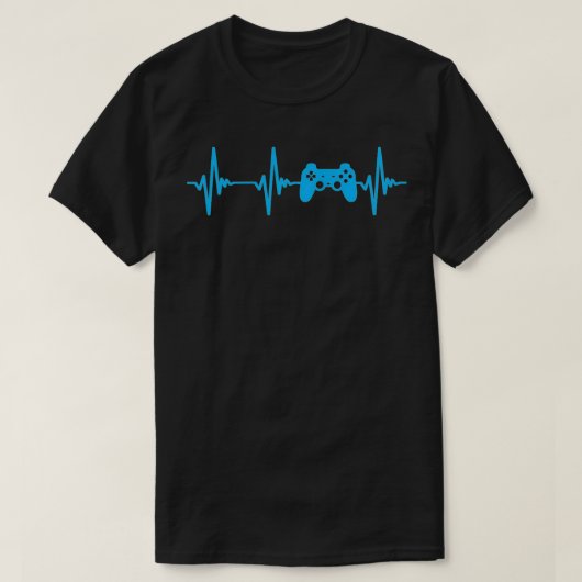 ゲーマーゲーマーのハートビート Tシャツ (デザイン正面)