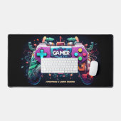 ゲーマーゲーミングジョイスティックパーソナライズされたデスクマット デスクマット (キーボード&マウス)