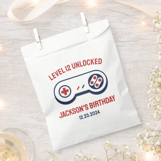 ゲーマーゲーミングレベルのロック解除されたビデオゲーム誕生日 フェイバーバッグ (クリップ留めされた状態)