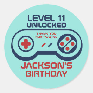 ゲーマーゲーミングレベルのロック解除されたビデオゲーム誕生日 ラウンドシール
