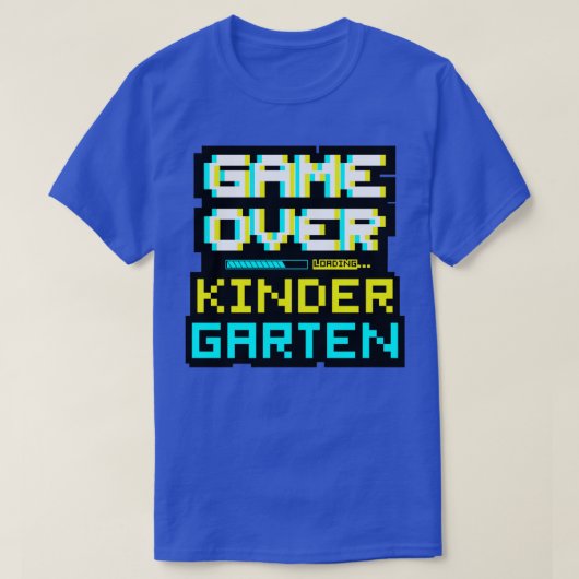 ゲーマーゲームオーバー新学期幼稚園キンダー Tシャツ (デザイン正面)