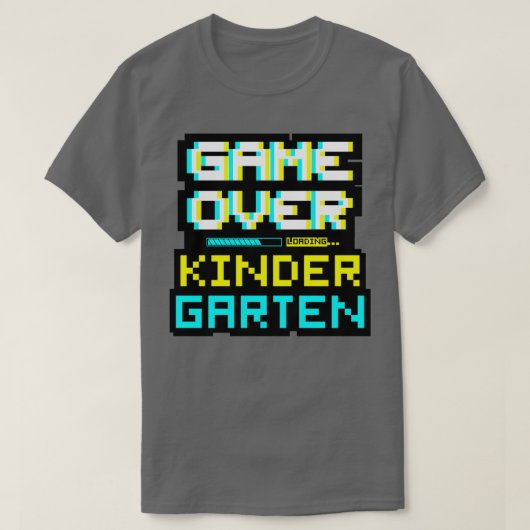 ゲーマーゲームオーバー新学期幼稚園キンダー Tシャツ (デザイン正面)