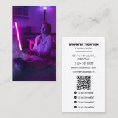 ゲーマーゲームテスターコンテンツ作成者のフルフォト 名刺 (正面/裏面)