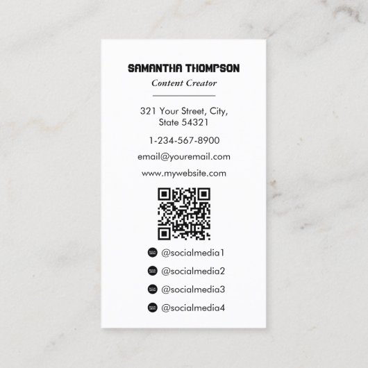 ゲーマーゲームテスターコンテンツ作成者のフルフォト 名刺 (裏面)