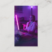 ゲーマーゲームテスターコンテンツ作成者のフルフォト 名刺 (正面)