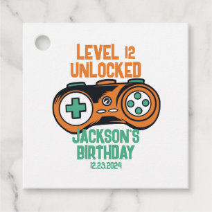 ゲーマーゲームレベルのロック解除された少年の誕生日パーティー フェイバータグ