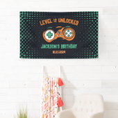 ゲーマーゲームレベルのロック解除された少年の誕生日パーティー 横断幕 (インサイチュ)