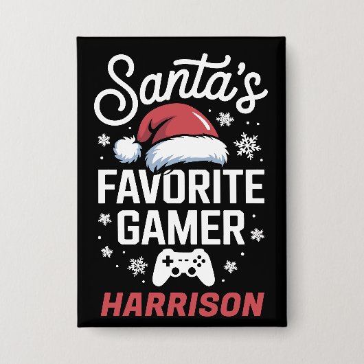 ゲーマーサンタの推しゲーマー クリスマスのプレゼント 缶バッジ (正面)