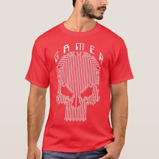 ゲーマースカルコンピュータ回路おもしろいビデオゲームHa Tシャツ