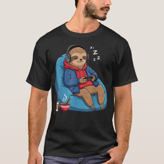 ゲーマースロス寝落ちビデオゲーム Tシャツ (正面)