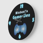 ゲーマーズクロックカスタムデンマンケーブボーイズルーム ラージ壁時計 (傾斜)