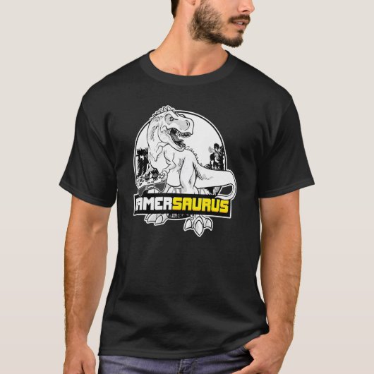 ゲーマーズゲーマー恐竜ビデオゲームゲーム Tシャツ (正面)