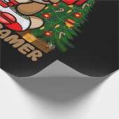 ゲーマートナカイのクリスマスビデオゲームゲーム ラッピングペーパー (角)