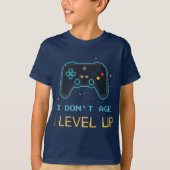 ゲーマーネオンコントローラー　歳は取らない、レベルが上がる Tシャツ (正面)