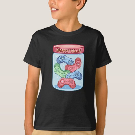 ゲーマーハッピーピルズステッカー Tシャツ (正面)