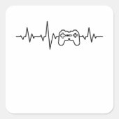 ゲーマーハートビーおもしろいトゲーマーゲーミングビデオゲーマー スクエアシール (正面)