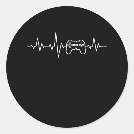 ゲーマーハートビーおもしろいトゲーマーゲーミングビデオゲーマー ラウンドシール (正面)