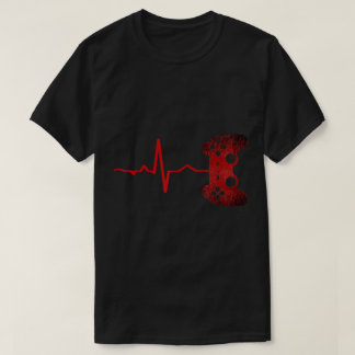 ゲーマーハートビートコントローラーデザイン Tシャツ