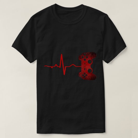 ゲーマーハートビートコントローラーデザイン Tシャツ (デザイン正面)