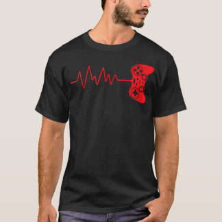 ゲーマーハートビートビデオゲームゲーミングボーイズティーンズコンテ Tシャツ