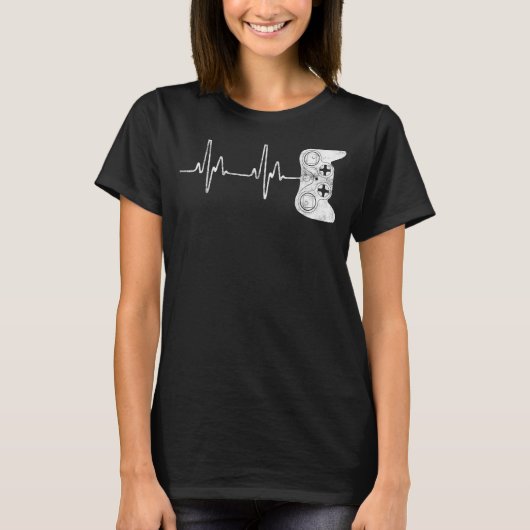 ゲーマーハートビートビデオゲーム Tシャツ (正面)