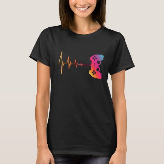 ゲーマーハートビートビデオゲーム Tシャツ (正面)
