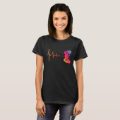 ゲーマーハートビートビデオゲーム Tシャツ (正面フル)