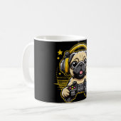 ゲーマーパグゲームPUGSビデオゲームギフト コーヒーマグカップ (正面左)