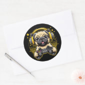 ゲーマーパグゲームPUGSビデオゲームギフト ラウンドシール (封筒)