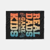 ゲーマーパパアートforゲームパパパパ男性ゲームオーバー フリースブランケット (正面(横))