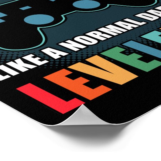 ゲーマーパパギフト通常のパパ上げ父親の日 ポスター (角)