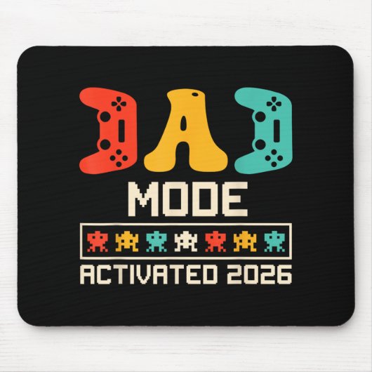 ゲーマーパパモード有効化2026おもしろい未来の父 マウスパッド (正面)