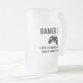 ゲーマーパパ通常のパパのみの方法のようクールに フロストグラスビールジョッキ (正面右)