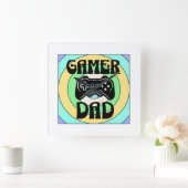 ゲーマーパパ スクエア壁時計 (ホーム)