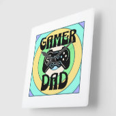 ゲーマーパパ スクエア壁時計 (傾斜)