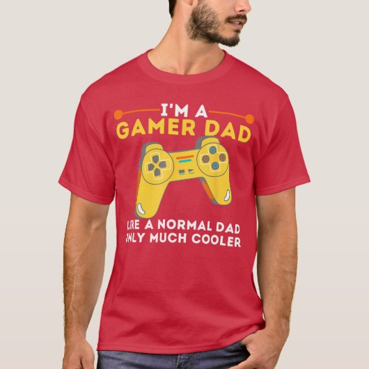 ゲーマーパパ 普通のパパみたいに ゲーム好きな父親 Tシャツ (正面)