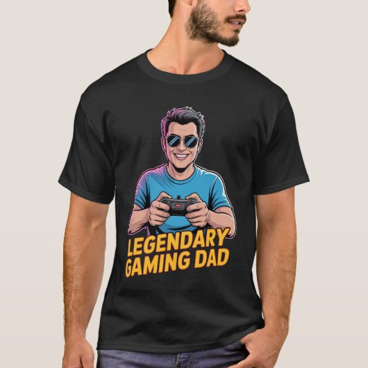 ゲーマーパパTシャツ 伝説のゲーマーパパ Tシャツ (正面)