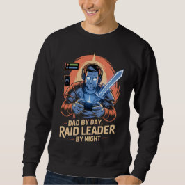 ゲーマーパパTシャツ　昼はパパ、夜はレイドリーダー スウェットシャツ